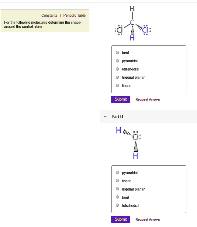 Solved Periodic Table For The Following Molecules Determine The