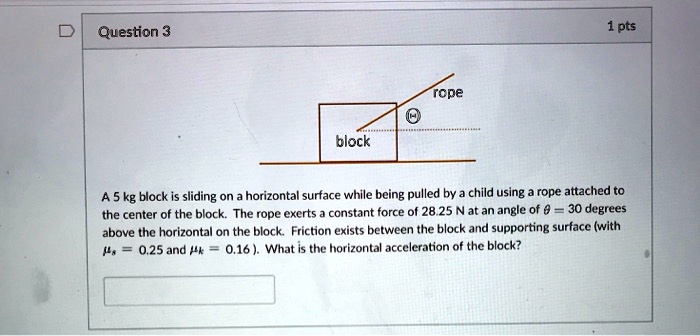 Solved A Kg Block Is Sliding On A Horizontal Surface While Being