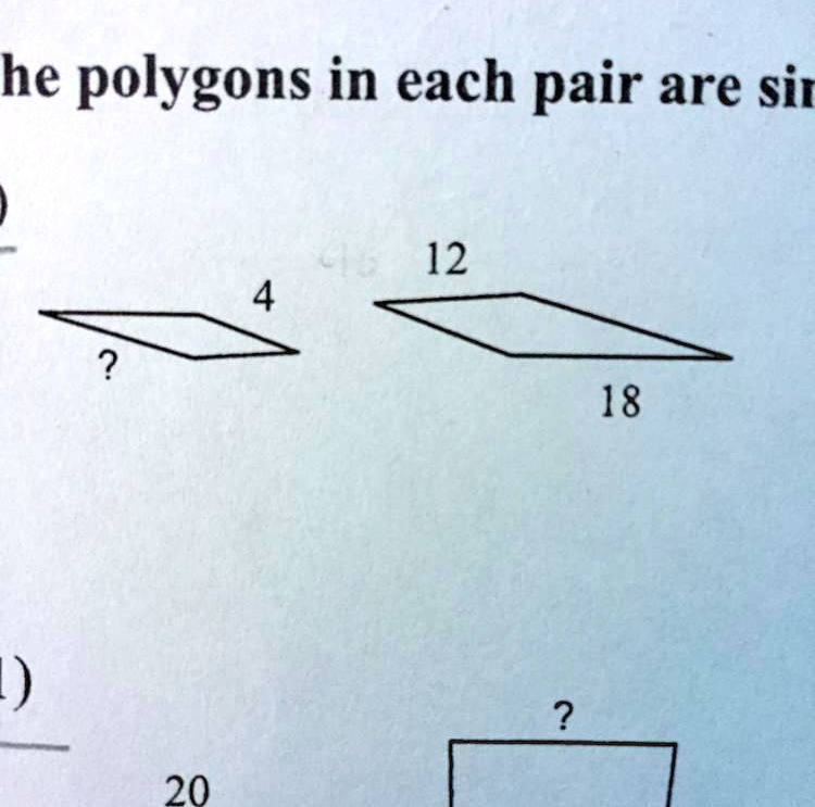 SOLVED The Polygons In Each Pair Are Similar Find The Missing Side