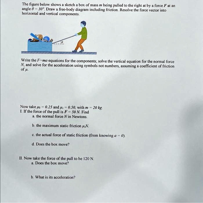 SOLVED The Figure Below Shows A Sketch Box Of Mass M Being Pulled To