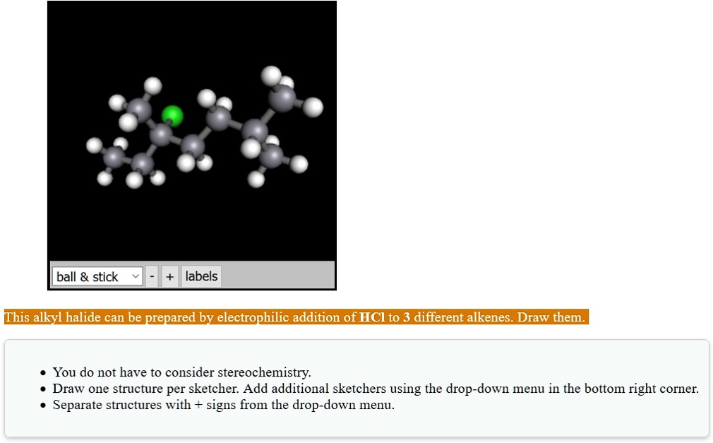 SOLVED Ball Stick Labels This Alkyl Halide Can Be Prepared By