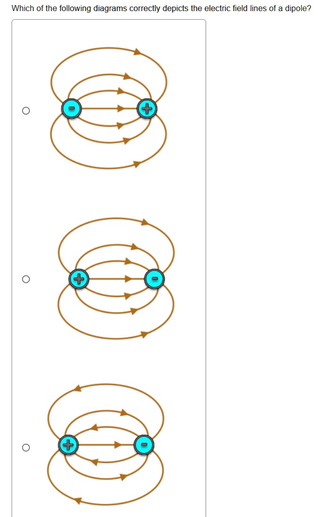 Solved Which Of The Following Diagrams Correctly Depicts The Electric