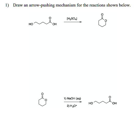 SOLVED Draw An ArTow Pushing Mechanism For The Reactions Shown Below