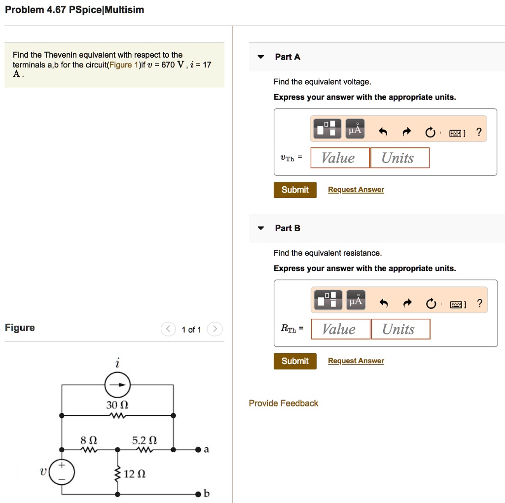 Solved Problem Pspice Multisim Find The Thevenin Equivalent With