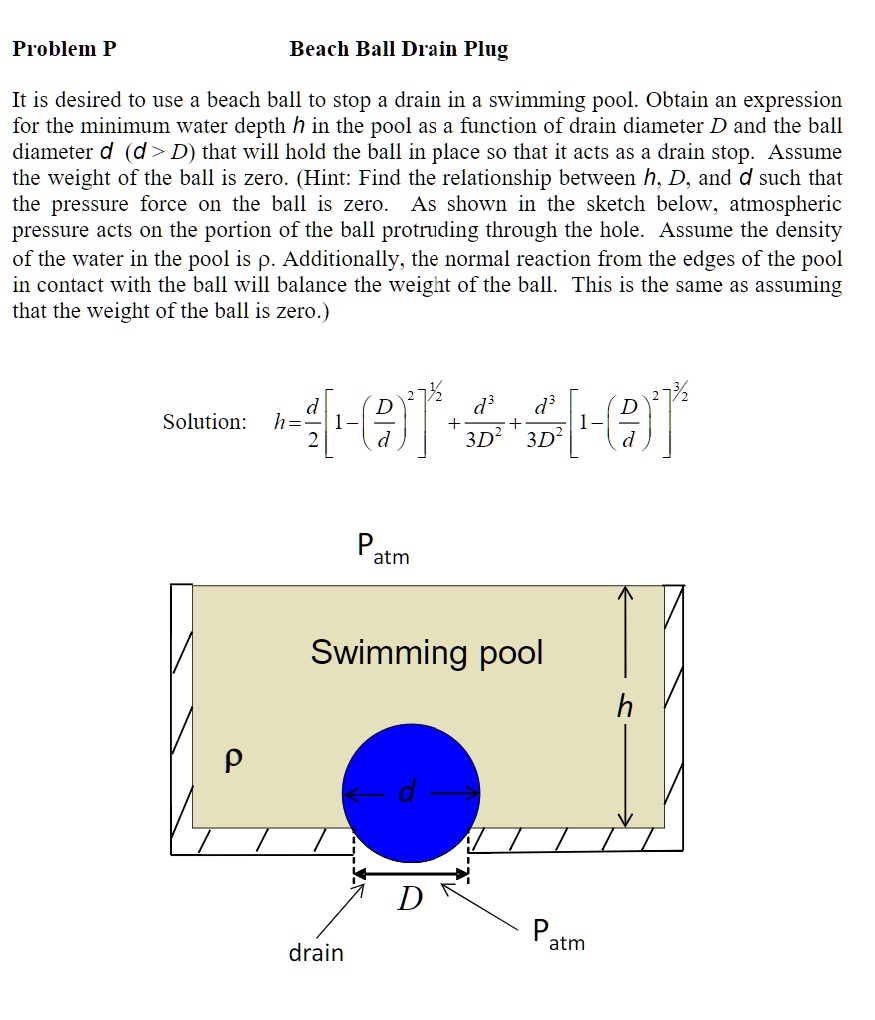 Problem P Beach Ball Drain Plug It Is Desired To Use A Beach Ball To