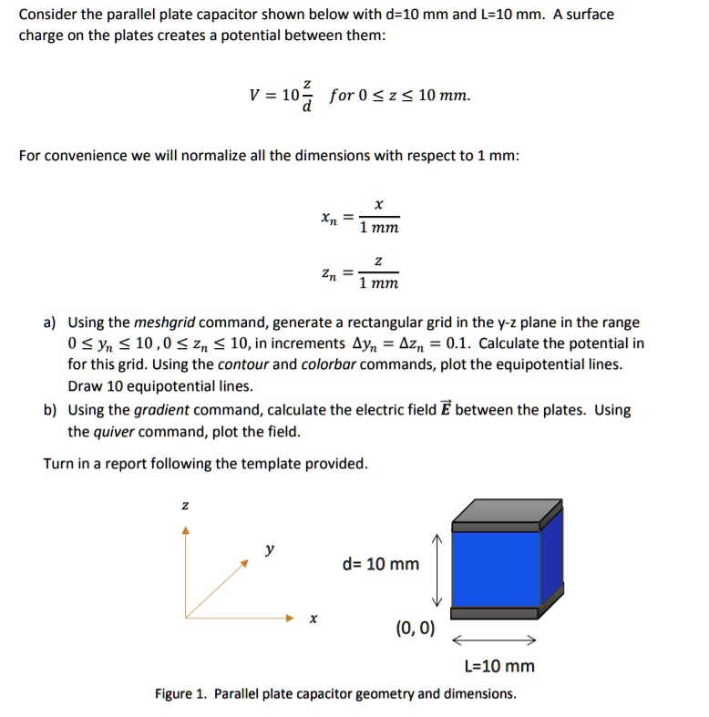 SOLVED Consider The Parallel Plate Capacitor Shown Below With D 10