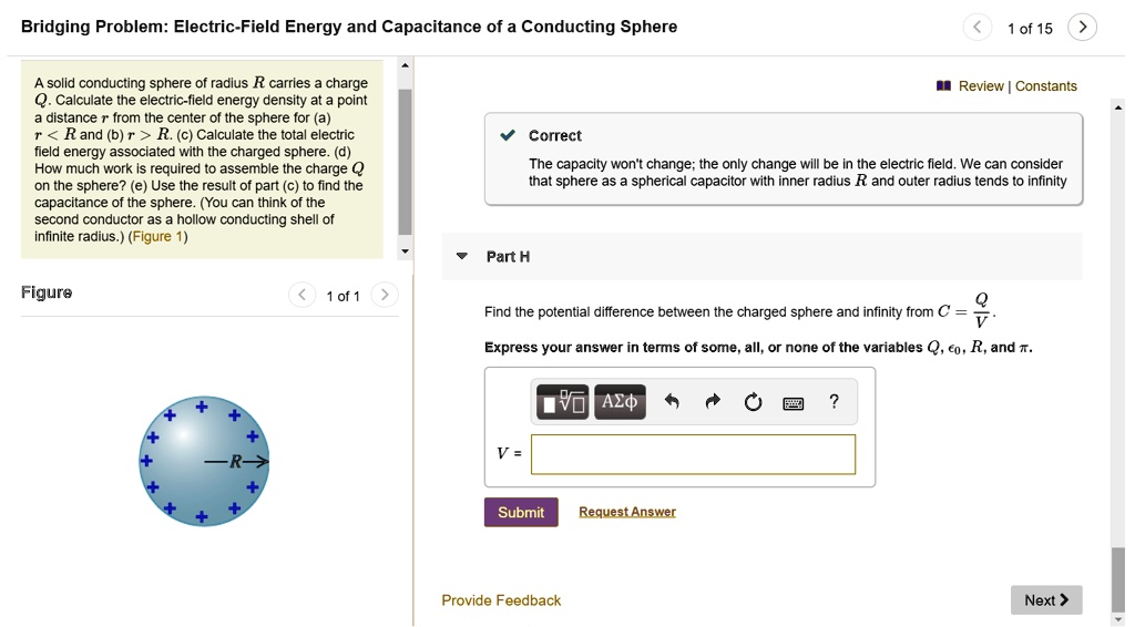 Solved Bridging Problem Electric Field Energy And Capacitance Of A