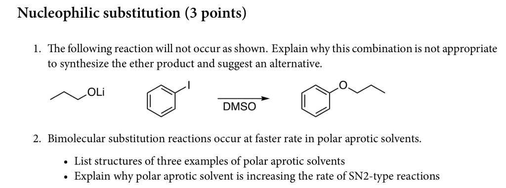 Solved Nucleophilic Substitution Points The Following Reaction