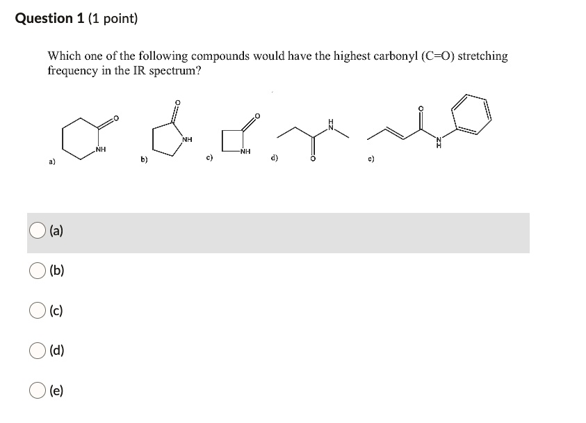 Solved Question Point Which One Of The Following Compounds Would