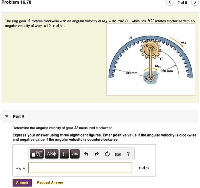 Solved Problem Of The Ring Gear A Rotates Clockwise With An