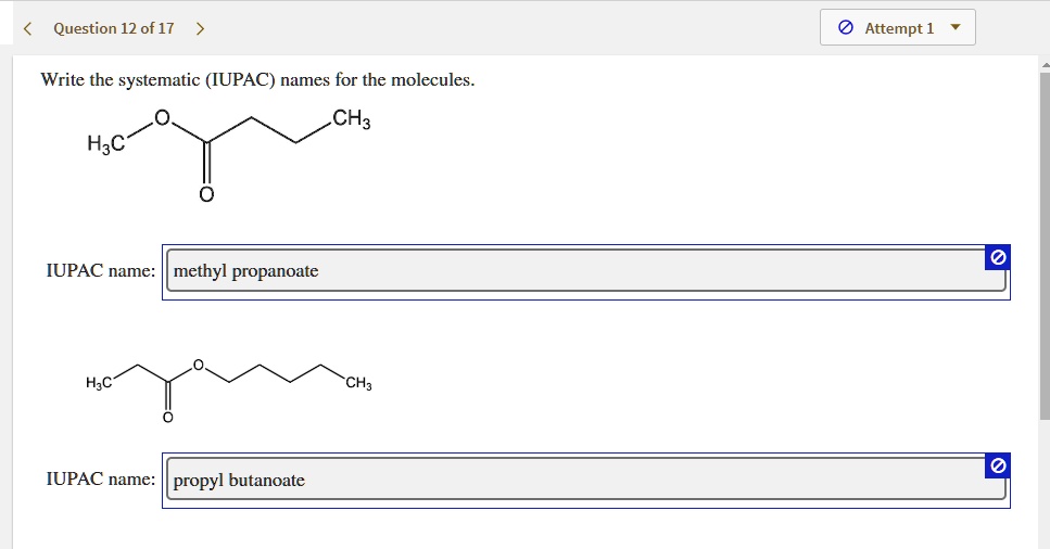 Solved Question Of Attempt Write The Systematic Iupac Names