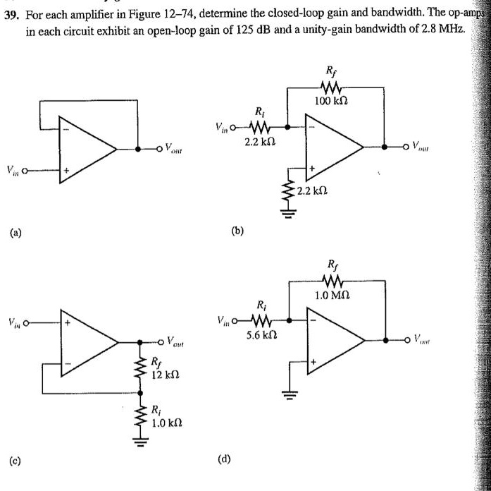 Solved For Each Amplifier In Figure Determine The Closed