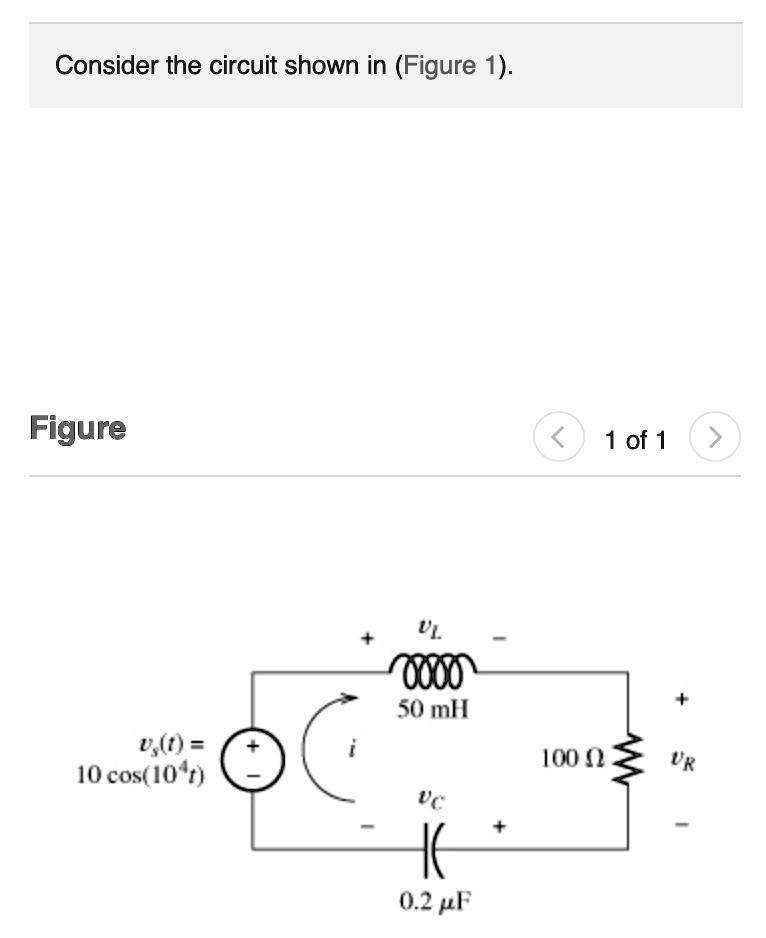 SOLVED 8 4 Find The Phasor Vs Find The Phasor I Find The Phasor VL