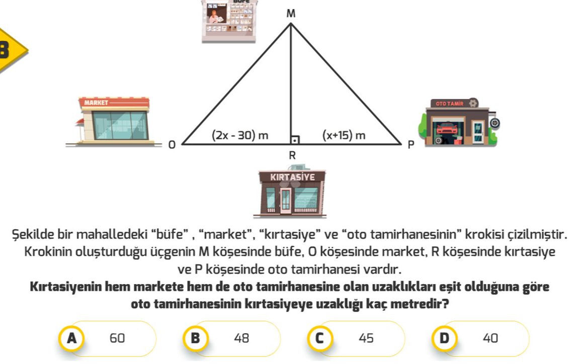 Solved Ekilde Bir Mahalledeki B Fe Market K Rtasiye Ve Oto