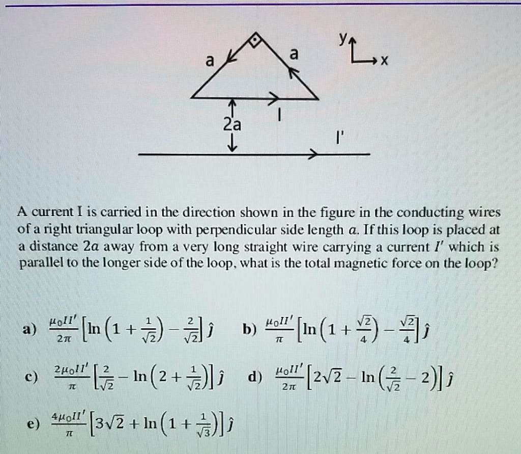 Solved Yl A A Current Is Carried In The Direction Shown In The