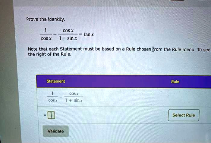 Solved Prove The Identity Cos Sin X Tan X Cos Note That Each