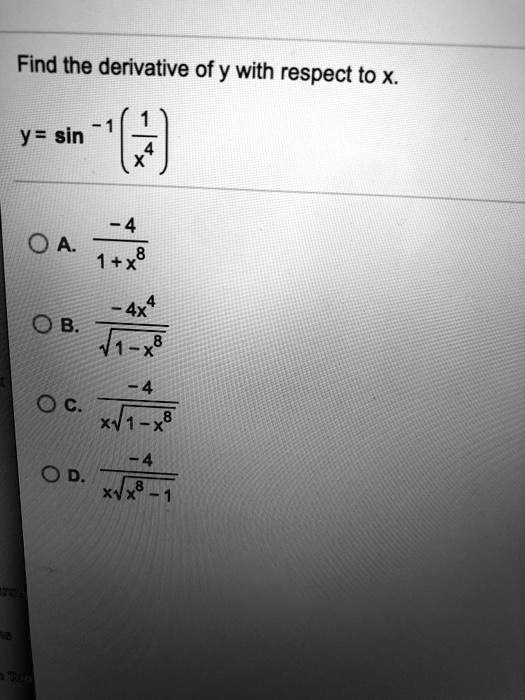 Solved Find The Derivative Of Y With Respect To X Y Sin A X