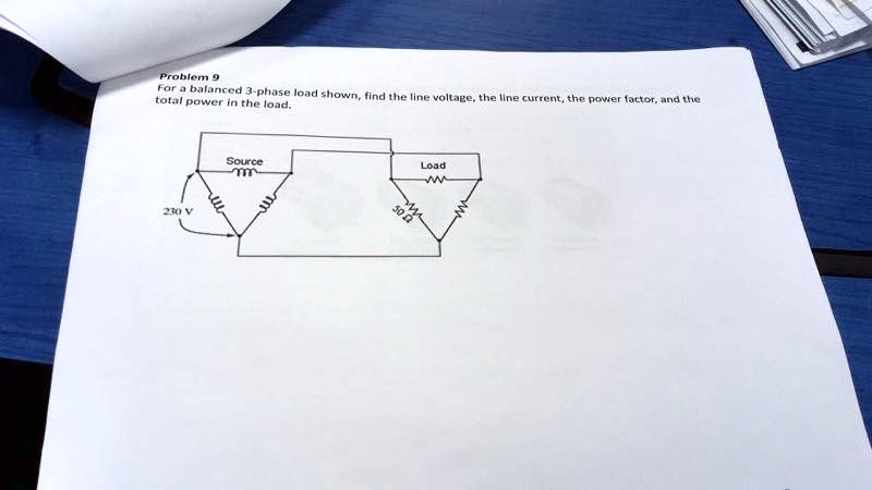 SOLVED For A Balanced 3 Phase Load Find The Line Voltage The Line