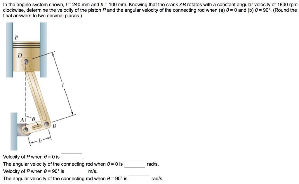 Solved In The Engine System Shown L Mm And B Mm Knowing