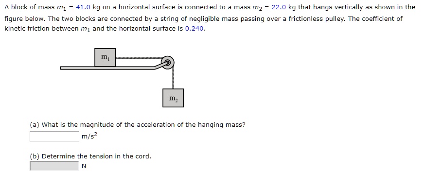 Solved Block Of Mass M Kg On Horizontal Surface Is Connected To