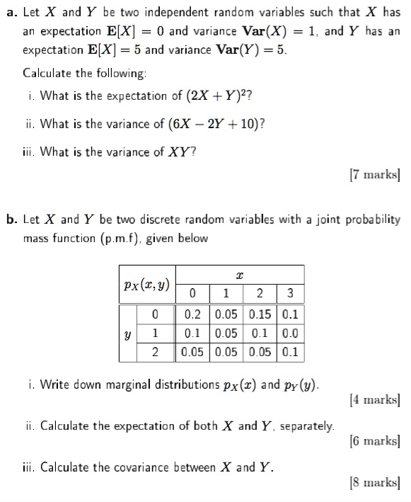 Solved Let X And Y Be Two Independent Random Variables Such That X Has