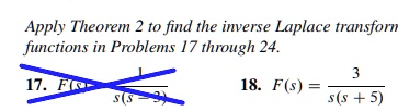 Solved Apply Theorem To Find The Inverse Laplace Transform Functions