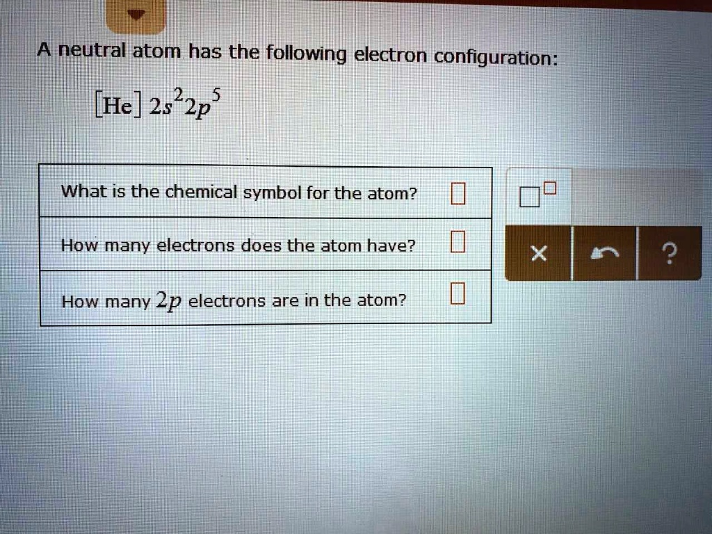 SOLVED A Neutral Atom Has The Following Electron Configuration He