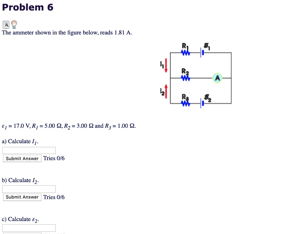 Solved Problem The Ammeter Shown In The Figure Below Reads A