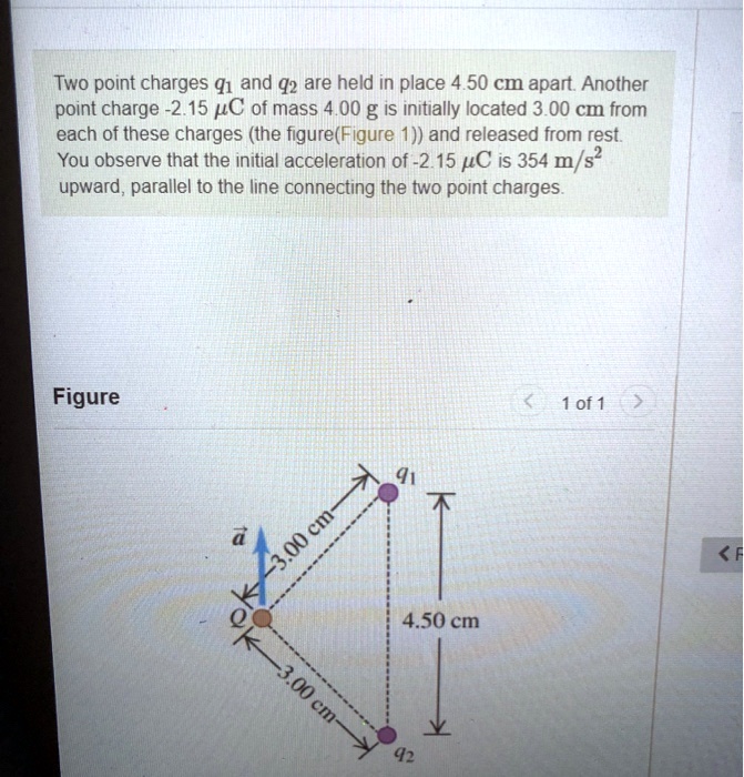 SOLVED Two Point Charges Q1 And Q2 Are Held In Place 4 50 Cm Apart