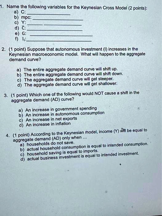 Video Solution Name The Following Variables For The Keynesian Cross