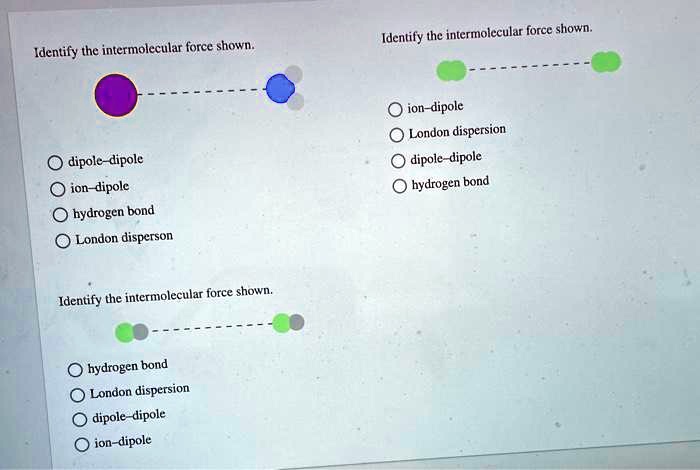 Solved Identify The Intermolecular Force Shown Identify The