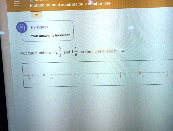 SOLVED Plotling Rational Numbers On A Number Line Try Again Your