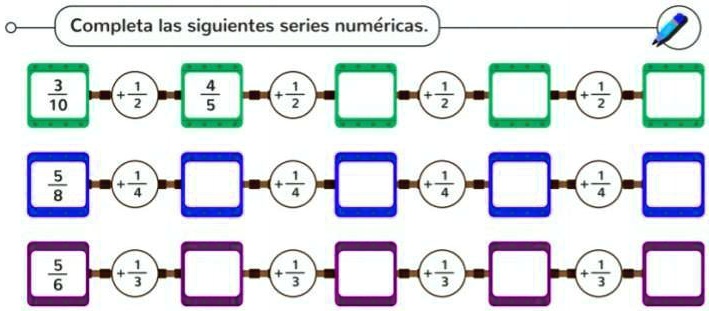 SOLVED Completa las siguientes series numéricas Completa las