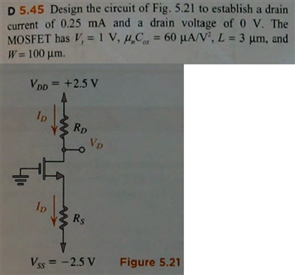 Solved D Design The Circuit Of Fig To Establish A Drain