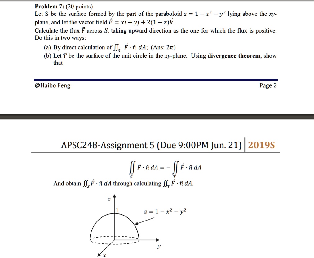 SOLVED Problem 7 20 Points Let S Be The Surface Formed By The Part