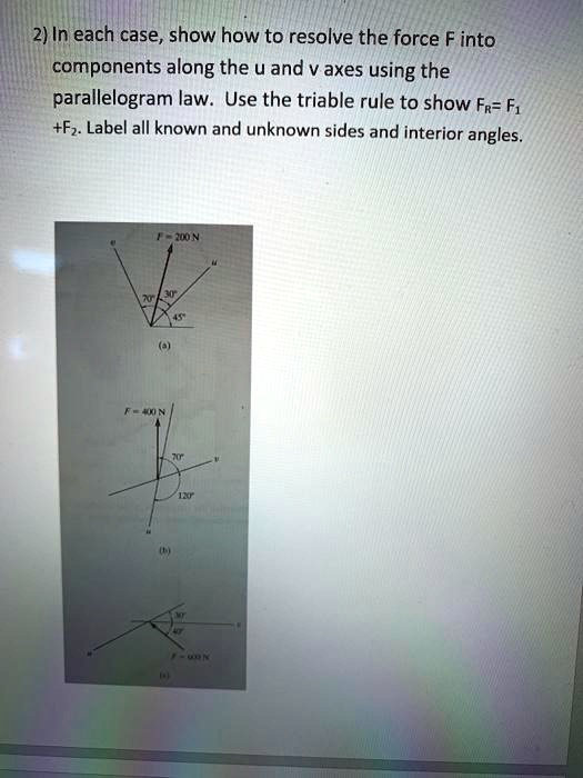 2 In Each Case Show How To Resolve The Force F Into Components Along