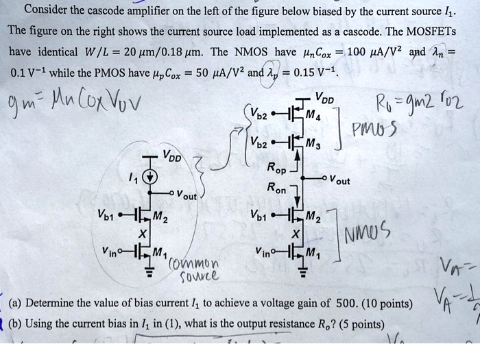 Solved Consider The Cascode Amplifier On The Left Of The Figure Below