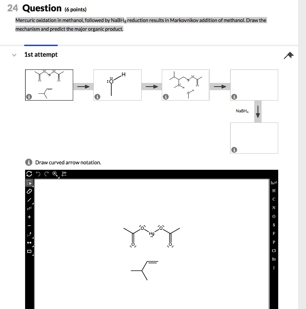 Solved Question Points Mercuric Oxidation In Methanol Followed