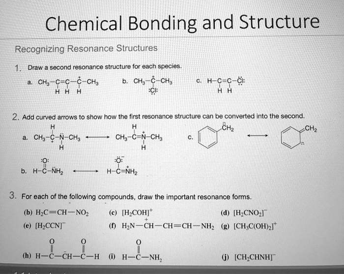 SOLVED Chemical Bonding And Structure Recognizing Resonance Structures