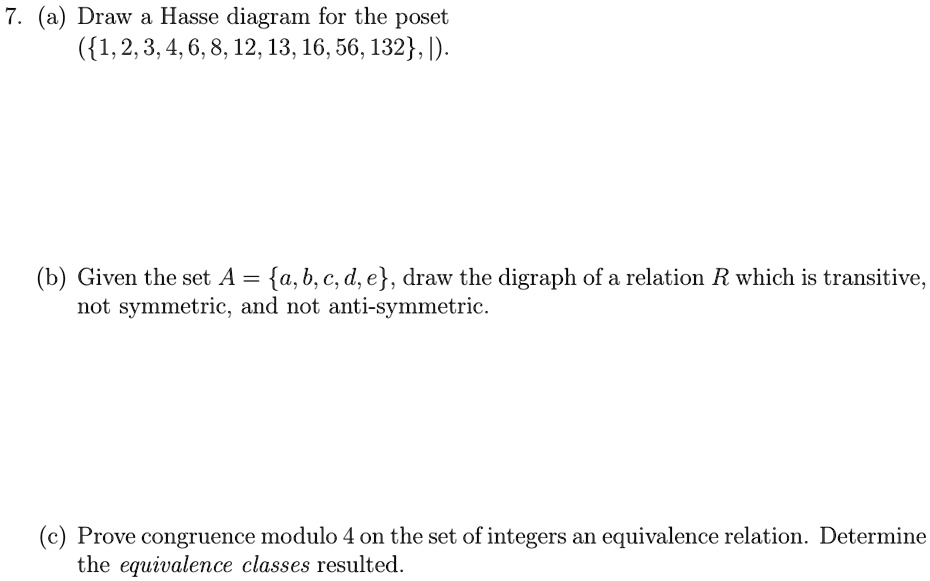 SOLVED Draw A Hasse Diagram For The Poset 1 2 3 4 6 8 12 13