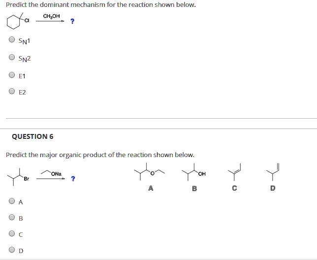 Solved Predict The Dominant Mechanism For The Reaction Shown Below