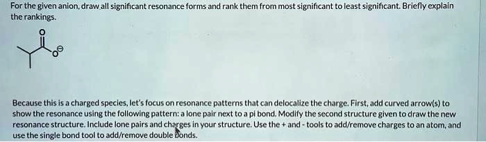 Solved Texts For The Given Anion Draw All Significant Resonance