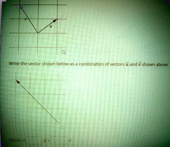 SOLVED Write The Vector Shown Below As A Combination Of Vectors U And