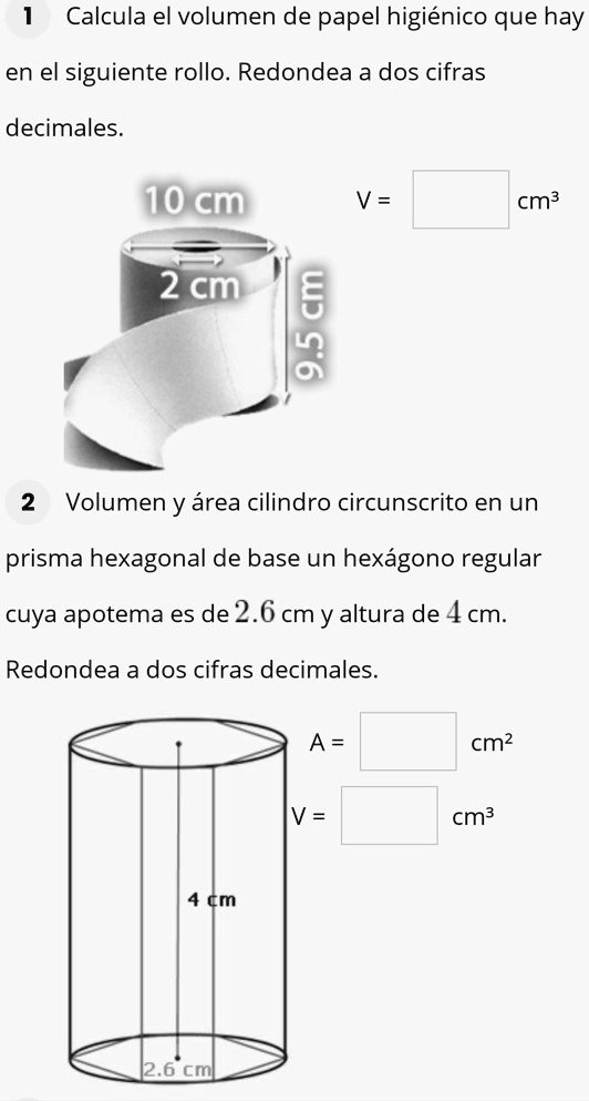 SOLVED alguien me ayuda porfa Calcula el volumen de papel higiénico