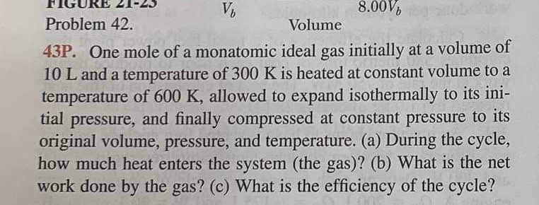 Solved Problem Volume P One Mole Of A Monatomic Ideal Gas