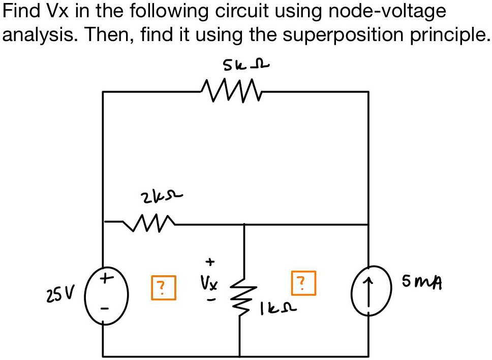 Solved Find Vx In The Following Circuit Using Node Voltage Analysis