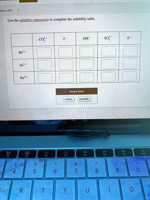 SOLVED Use The Solubility Interactive To Complete The Solubility Table