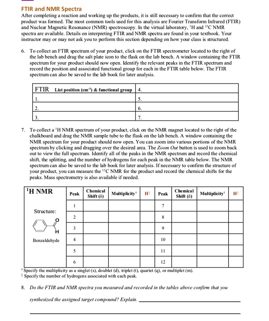 FTIR And NMR Spectra After Completing Reaction And Working Up The