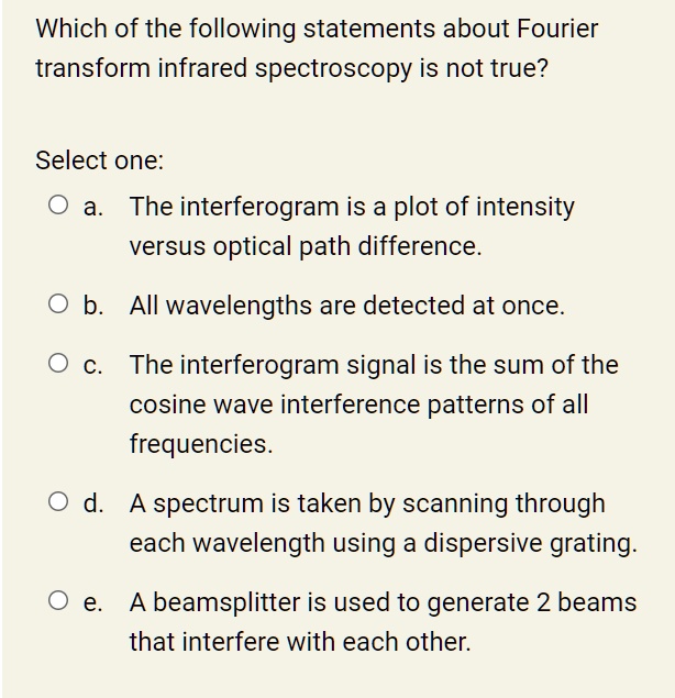 SOLVED Which Of The Following Statements About Fourier Transform