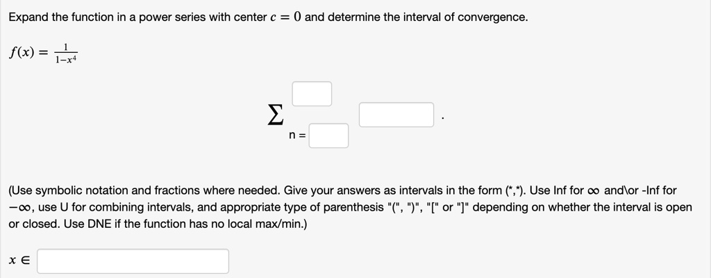 Solved Expand The Function In A Power Series With Center And